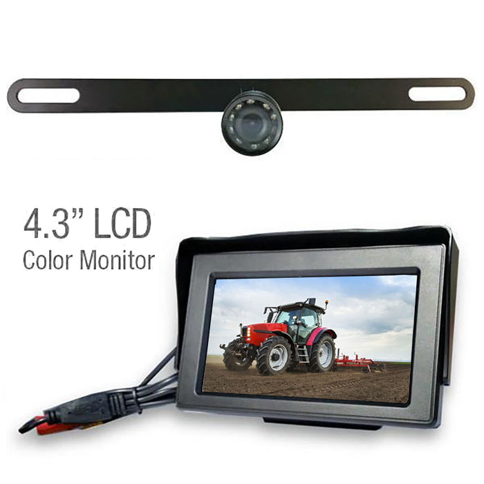 Wireless License Plate Camera with 4.3" LCD! Perfect for trucks, trailers, and more!