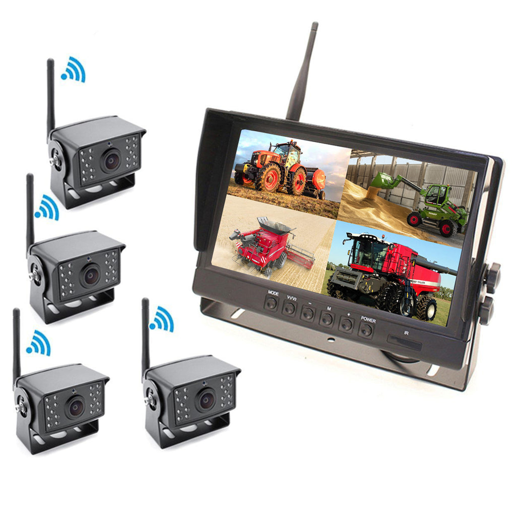 Wireless Backup Camera 1080P DVR Recording Wireless Digital Signal w/ 5  Split Monitor Vehicle Backup Cameras with 2 Wireless Cameras Enjoy Driving